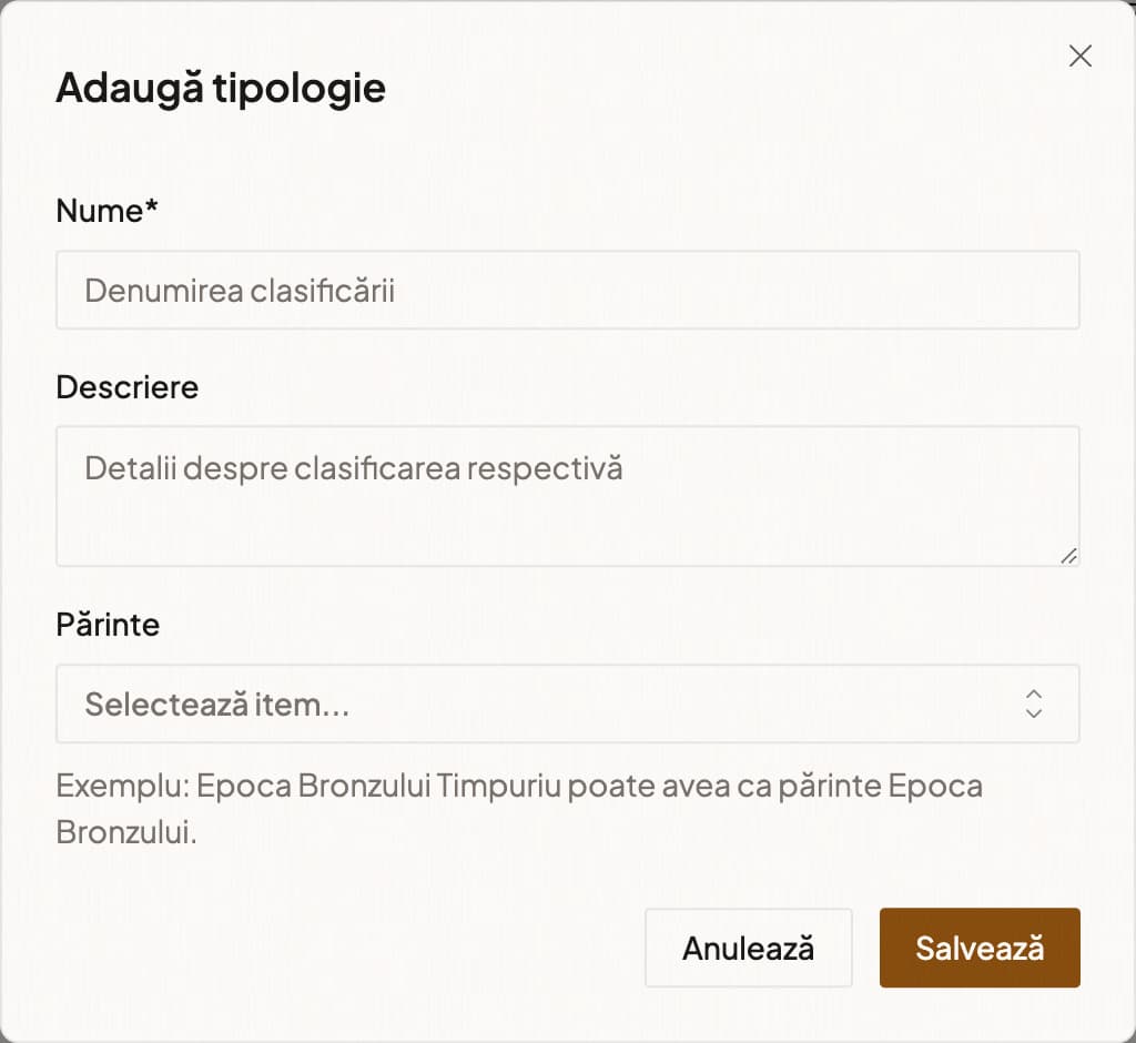 Formularul unei taxonomii